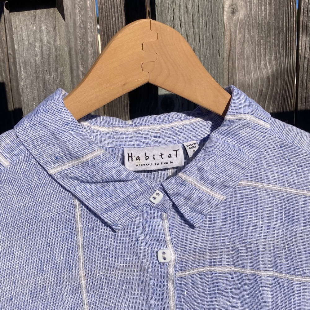 Habitat Blue and White Linen Shirt